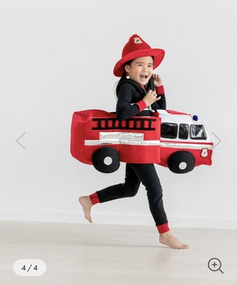 Hanna Andersson 美國正品 二手 八九成新 萬聖節派對 消防車 消防隊員服裝 含 消防帽帽 消防車跟服裝 100～110公分