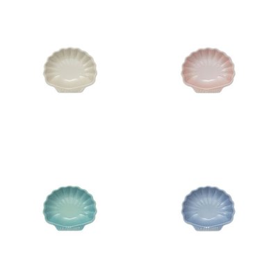Le Creuset 瓷器貝殼盤(小) 薄荷綠/海岸藍/貝殼粉/蛋白霜 特價480元