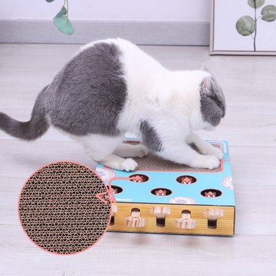 熱銷 打地鼠貓抓板窩瓦楞紙貓咪玩具耐磨貓爪板逗貓互動自嗨玩具貓用品