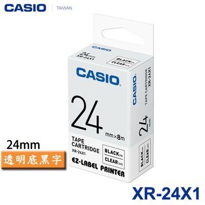 【MR3C】含稅附發票 CASIO卡西歐 24mm XR-24X1 透明底黑字 原廠標籤機色帶