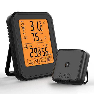 【現貨】促銷新款電子無線傳輸室內外溫濕度計防水智能觸屏磁吸背光溫度記錄儀