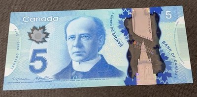 【華漢】加拿大塑膠鈔 5元 全新