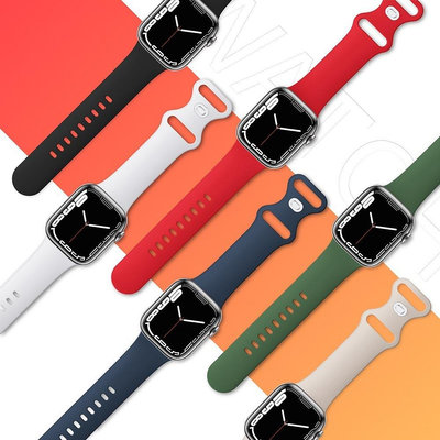 apple 適用蘋果硅膠表帶apple watch蝴蝶八字扣1-9代運動表帶iwatch腕帶