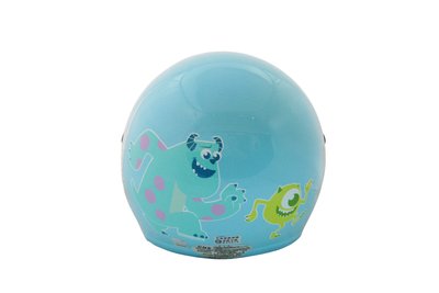 〈JN騎士用品〉EVO CA-003 大童 3/4 半罩  安全帽 附鏡片 卡通 怪獸電力公司 水藍