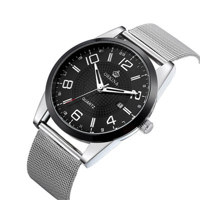 現貨男士手錶腕錶歐綺娜ORKINA石英手錶男士皮帶網帶手錶簡約時尚石英手錶PO001