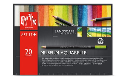【品 · 創藝】精品美術-瑞士CARAN D'ACHE卡達MUSEUM AQUARELLE 博物館級水性色鉛筆風景20色