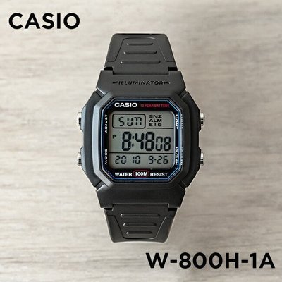 【熱賣下殺】手錶集市卡西歐手錶CASIO W800H1A 黑色復古戶外運動休閒防水電子錶