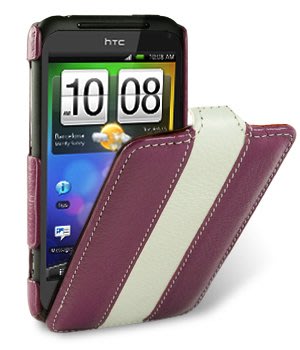 【Melkco】出清現貨 下翻紫白直條HTC宏達電 incredible S 4吋真皮皮套保護殼保護套手機殼手機套