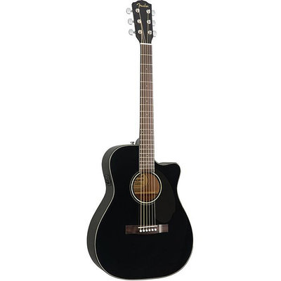 《民風樂府》現貨 Fender CC-60SCE BLK 黑色 單板電木吉他 手感舒適 功能全面 附贈配件