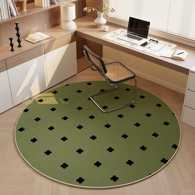 法式圓形地毯電腦椅地墊客廳臥室轉椅墊子書房家用椅子電競椅腳墊
