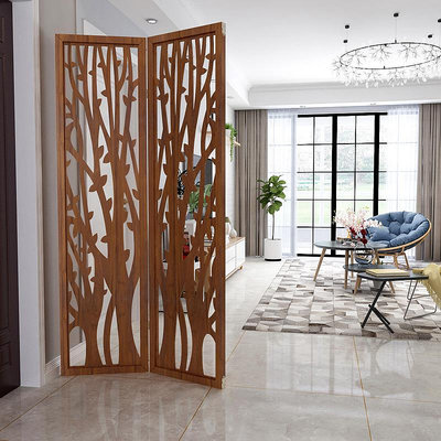 新中式木質屏風隔斷客廳時尚玄關簡約現代裝飾架折疊移動隔斷墻
