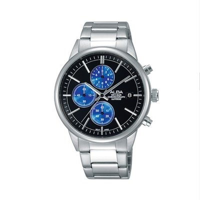 可議價「1958鐘錶城」ALBA雅柏 PRODUCT 男 三眼計時 石英腕錶(AM3333X1) 40mm