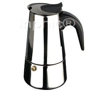INPHIC-黑手柄不鏽鋼摩卡壺咖啡壺 6人份 家用煮咖啡必備