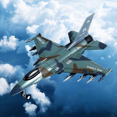 合金蘇35戰鬥機 F16殲擊機魚鷹客運輸機模型回力聲光玩具航模飛機