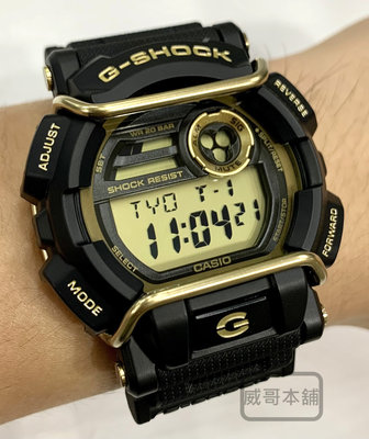 【威哥本舖】Casio台灣原廠公司貨 G-Shock GD-400GB-1B2 黑金時尚嘻哈潮流電子錶 GD-400GB