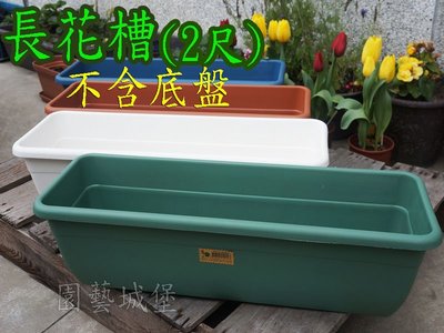 【園藝城堡】 長花槽(2尺)~不含底盤 《翠綠色下標區》長型花槽塑膠長盆 長型方盆 居家園藝