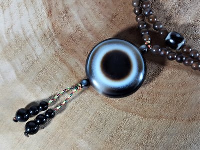 [銀九藝] 直徑~36mm 早期 西藏天珠 天眼珠項墬+5mm 項鍊