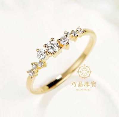 【巧品珠寶】18K金 清新簡約款 點綴鑽石戒
