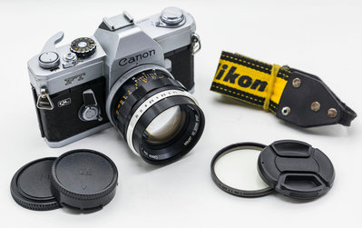 二手新中古:經典CANON FT QL+CANON FL 50mm F1.4大光圈 文青相機135底片機8.5成新