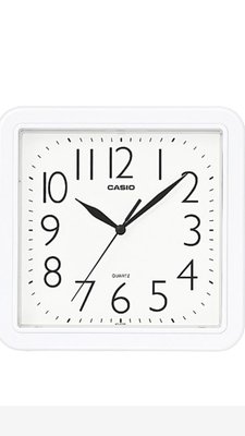 CASIO卡西歐簡潔大方的三針-時、分、秒針設計 牆上型方形時鐘 (IQ-02-7)