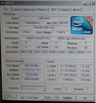 E5503雙核心Q2HH LGA1366 X58非正式版XEON CPU INTEL ES QS 2G(I7-920)