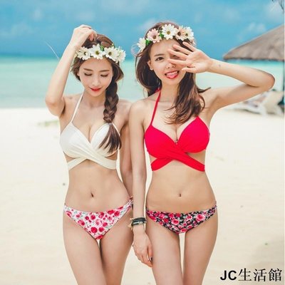 Chi's shop~ 單買泳褲 夏日碎花甜美 女生款比基尼BIKINI三角褲-雙喜生活館