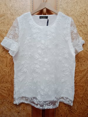 B全新【唯美良品】Joy ladies 白色蕾絲上衣~ W505-5775  L.