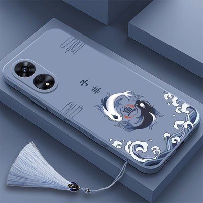 oppo保護殼中國風子非魚OPPOA58液態硅膠手機殼保護套PHJ110全包邊防摔軟殼