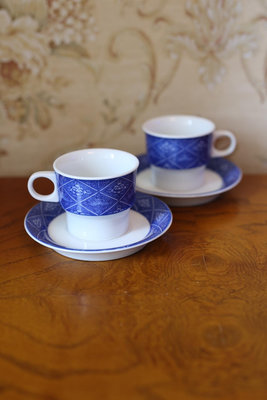 日本制香蘭社香蘭東社昭和年制陶瓷咖啡杯一對