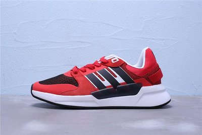 Adidas Swift NEO Run 90S 黑白紅 麂皮 透氣 休閒運動慢跑鞋 男鞋 EF0585【ADIDAS x NIKE】