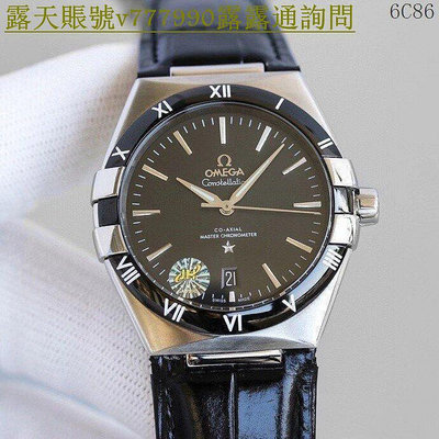 特惠百貨OMEGA歐米茄男生手錶星座系列第五代原裝8800,8801自動機芯星徽標誌和錶圈托爪元素黑盤