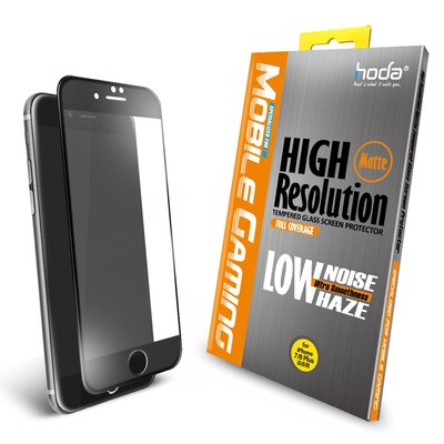【免運費】hoda【iPhone 7/8 Plus 5.5吋】手遊專用2.5D滿版低噪點霧面9H鋼化玻璃保護貼