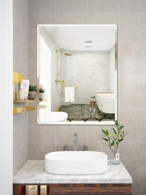 現貨熱銷-居家鏡子 浴室鏡子貼牆自黏免打孔洗手間衛生間廁所壁掛CRD