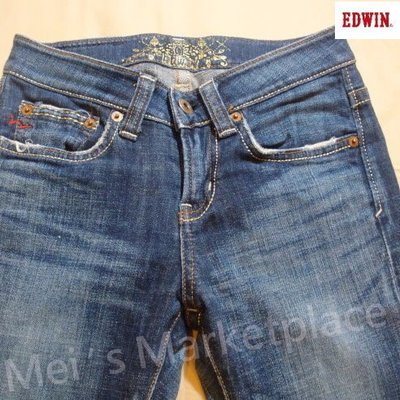 【二手真品】EDWIN 刷色 牛仔 七分褲 直筒