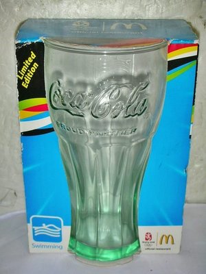 aaL集.(企業寶寶玩偶娃娃)全新未拆封2008年發行北京奧運可口可樂(Coca Cola)紀念杯-游泳!