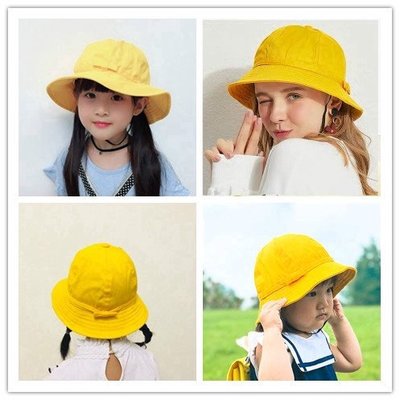 可愛漁夫帽日韓風學生帽上學玩耍防曬遮陽帽小黃帽鬥男孩女孩