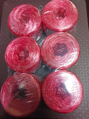 163766 紅色塑膠繩 100g 6入