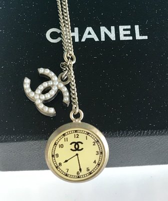 Chanel 附原廠盒 Vintage 稀有老香珍藏款 双C錶面双吊飾 項鍊