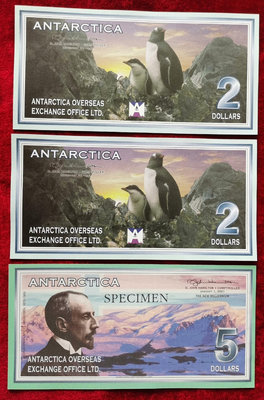 【二手】 全新南極1979年紙幣（布紋紙）3，2001年（472 錢幣 紙幣 硬幣【經典錢幣】