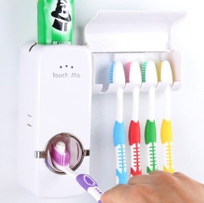 ☆╮布咕咕╭☆ 自動擠牙膏器 帶5位牙刷架懶人洗漱套裝 牙刷架+自動牙膏擠壓器