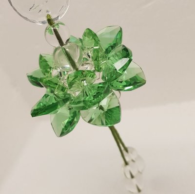 小款 蓮花水晶吊飾 蓮花車掛 包包吊飾 人工水晶 綠色和平 閃耀蓮花 直徑42mm 中國結