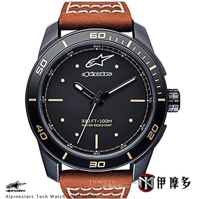 伊摩多聖誕義大利 Alpinestars Tech Watch 手錶 真皮腕錶 運動 奢華時尚A星1017-96069