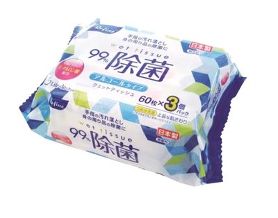 【依依的家】日本製【Life-do.Plus】除菌濕紙巾60枚(含酒精) -售完