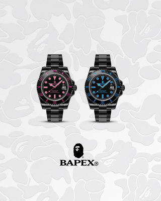 BAPE TYPE 1 BAPEX 手錶 黑粉 黑藍1J70-187-011。太陽選物社