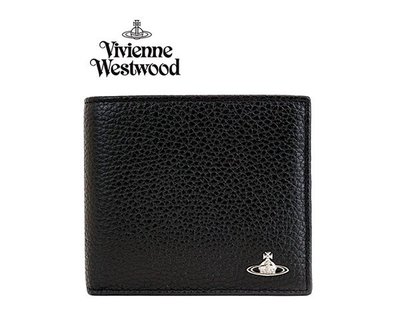 Vivienne Westwood (黑色)  真皮兩摺短夾 皮夾 錢包 中性款｜100%全新正品｜特價