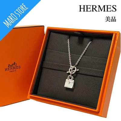 Hermes愛馬仕925銀超可愛柏金包吊墜項鍊 項鏈