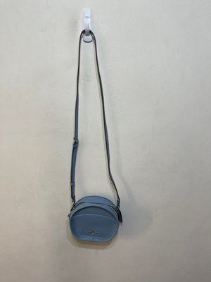 「 二手包 」 COACH 真皮斜背包（藍）鐵1