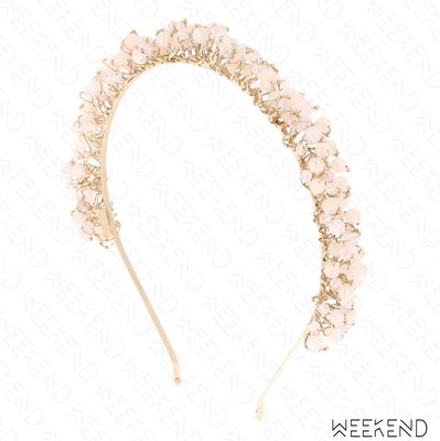 【WEEKEND】ROSANTICA Bouquet Stones 寶石 髮圈 髮箍 粉色 19春夏