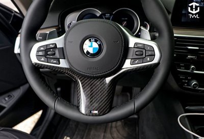 TWL台灣碳纖 BMW 寶馬 X3 G01 X4 G02 X5 G05 G30 M Sport碳纖維方向盤改裝飾板蓋貼片