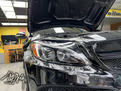 【熊獅貼膜】Benz C300 大燈 尾燈 透明犀牛皮 微醺黑 PVC  TPH  TPU 自體修復